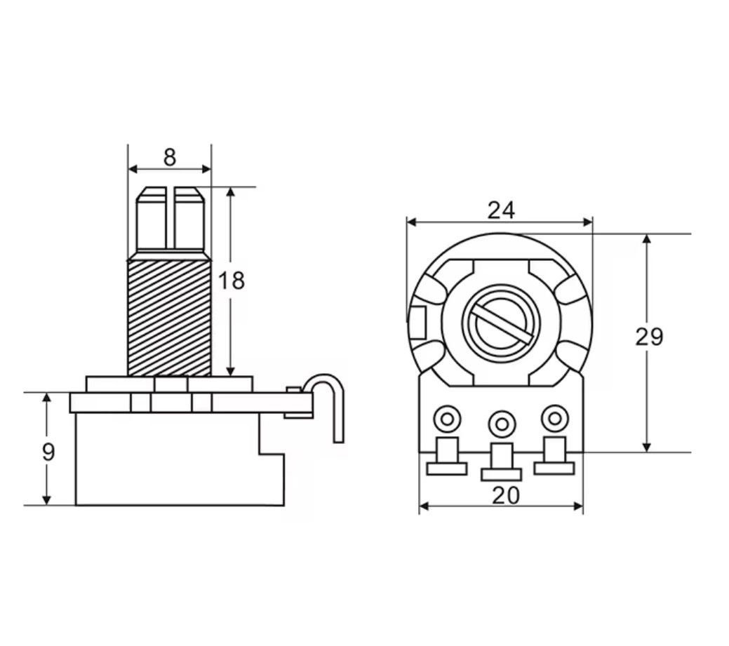Componenti elettronici: B500 Long Shaft Gitarrenpotentiometer Linear – Nuovo e nell'imballaggio originale da Luzern venduto da MusikElektronikShop 4