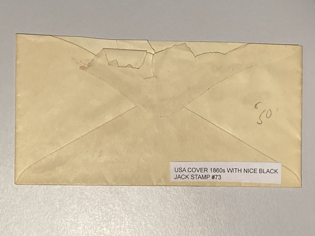 Alle Briefmarken: USA 1860, Briefumschlag #73 Black Jack – Gebraucht aus Küssnacht a. Rigi von Unique-Valuable 1