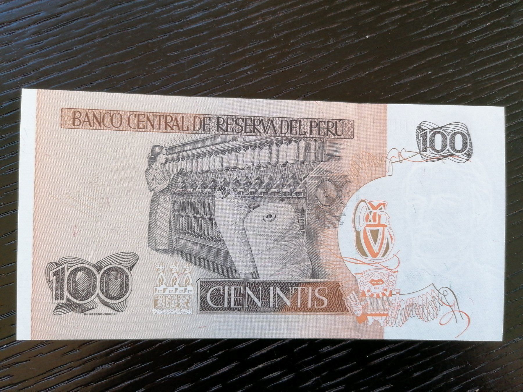 Billets de banque: 100 Intis Peru Note – D'occasion à Büttikon AG par Amineah 1