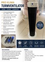 🌬️ PRO KLIMA Turmventilator | Leise | Stark | Neuwertig