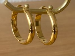 Elegante Creolen Edelstahl Orstecker Ohrschmuck Farbe :Gold