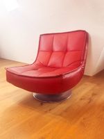 Sessel rot Kunstleder mit Metallfuss drehbar guter Zustand