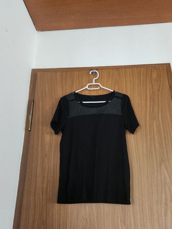 Maje T-Shirt T3 noir cuir/viscose bon état