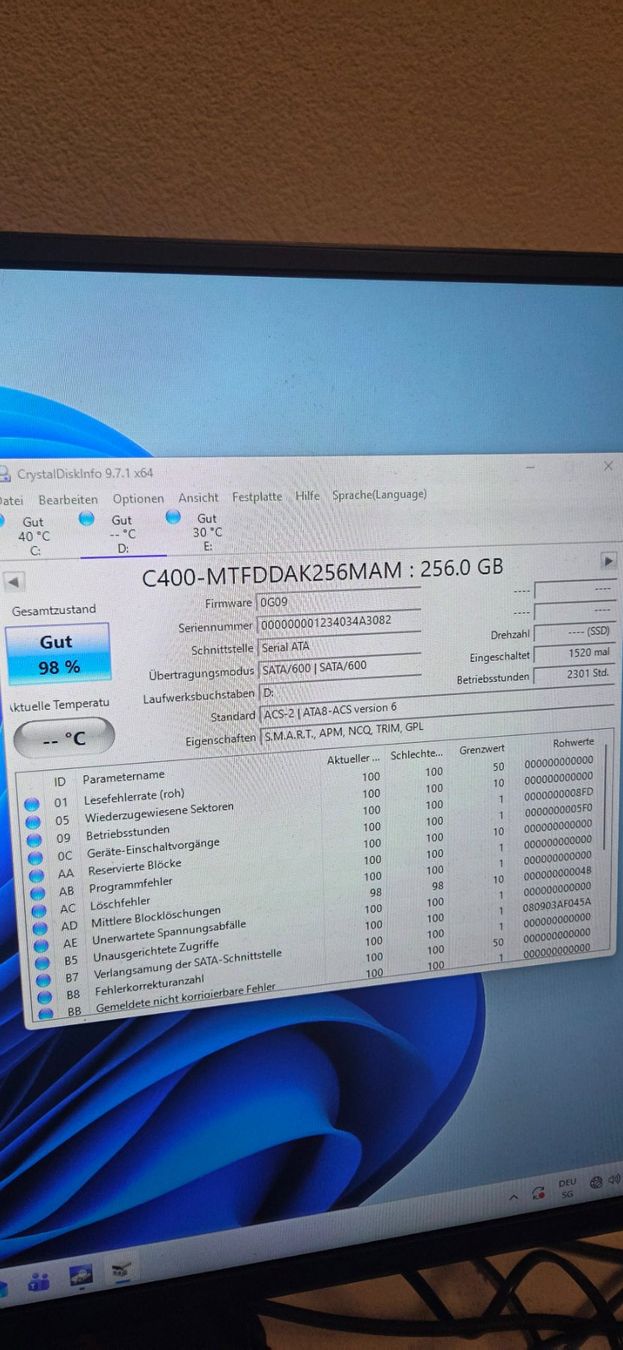 Dischi rigidi: Micron 256GB SSD neuwertig – Usato da Zihlschlacht venduto da vogelgrip 1