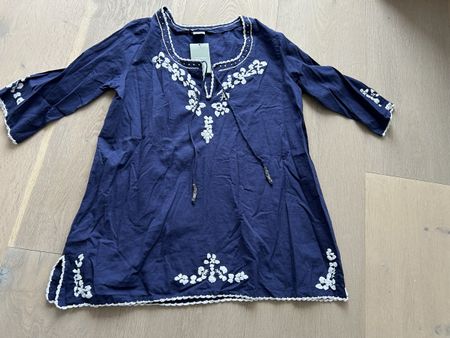 Tunika Hemd  Bluse blau Gr. L NEU Manor Boho Ibiza