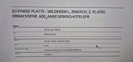 4 Bahnticket Schynige Platte-Wilderswil am 30. Juni