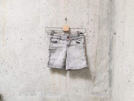 Short en jeans Okaïdi, gris clair, fille, taille 140