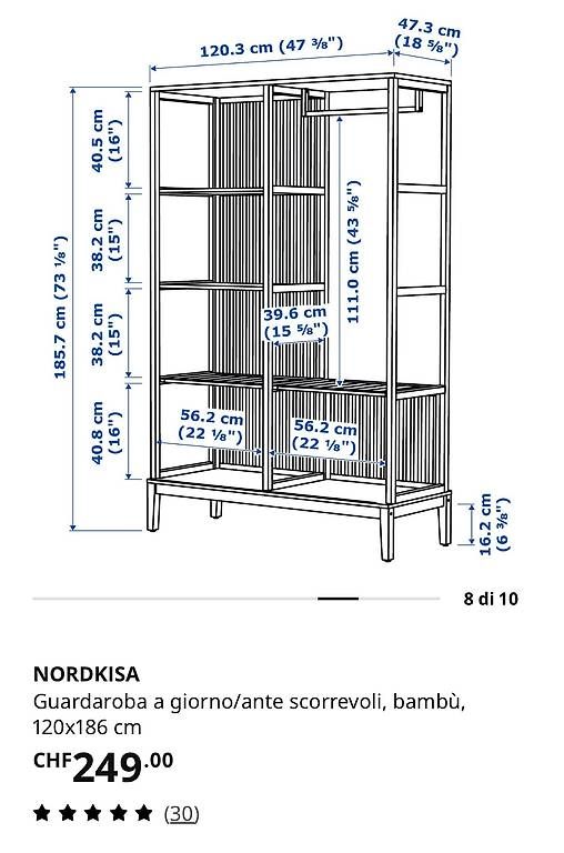 Ikea Garderobe: Bamboo Ikea Nordkisa wardrobe – Gebraucht aus Zürich von labrune86 1