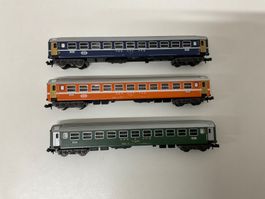 Minitrix Voralpenexpress Wagen 3Stk Bespielt ohne Verpackung