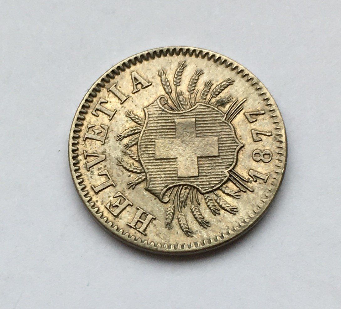 Tutti le monete: 1877 5 Rappen unz – Nuovo (secondo la descrizione) da Kirchberg SG venduto da Helveticus00 1