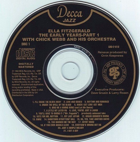 CD: box 2CD's - Ella Fitzgerald [Decca] Chick Webb Orchestra – Usato da Unterbäch VS venduto da soqun 2