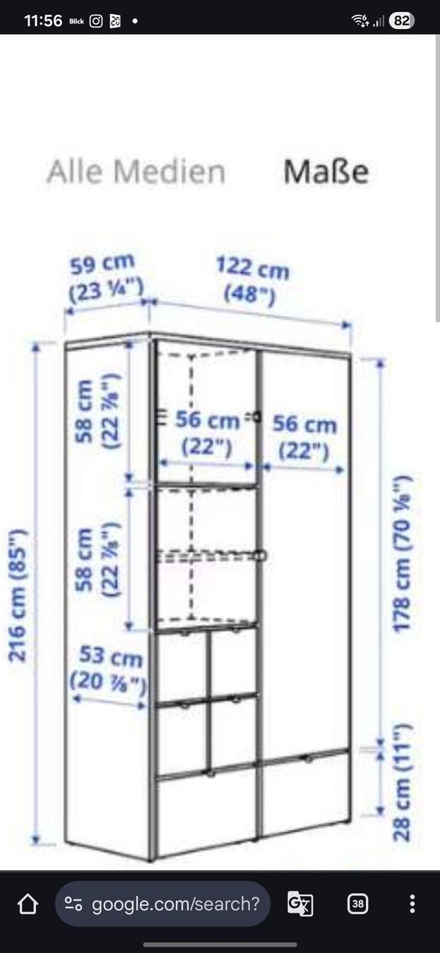 Kleiderschrank Ikea Rakke (Gebraucht) in Laax GR für CHF 60 – nur Abholung auf Ricardo kaufen