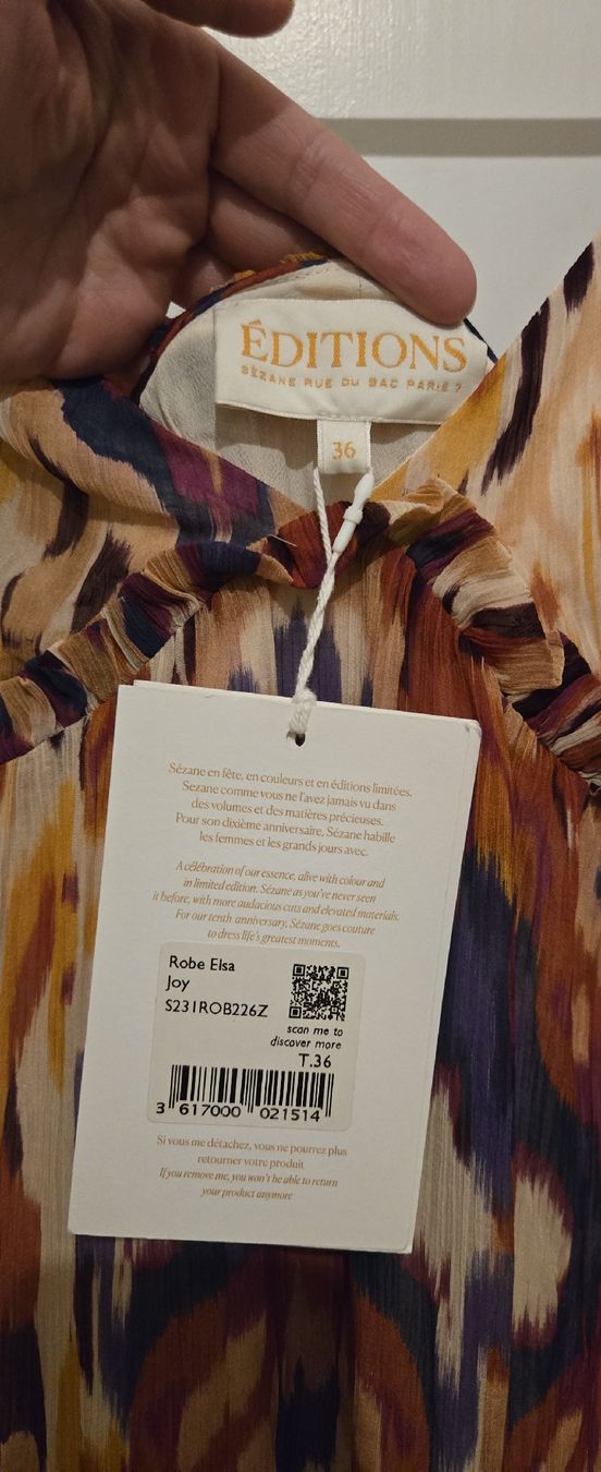 Sezane Vestiti: Sezane Kleid Elsa Joy Gr 36 neu – Nuovo e nell'imballaggio originale da Basel venduto da 056rm 2