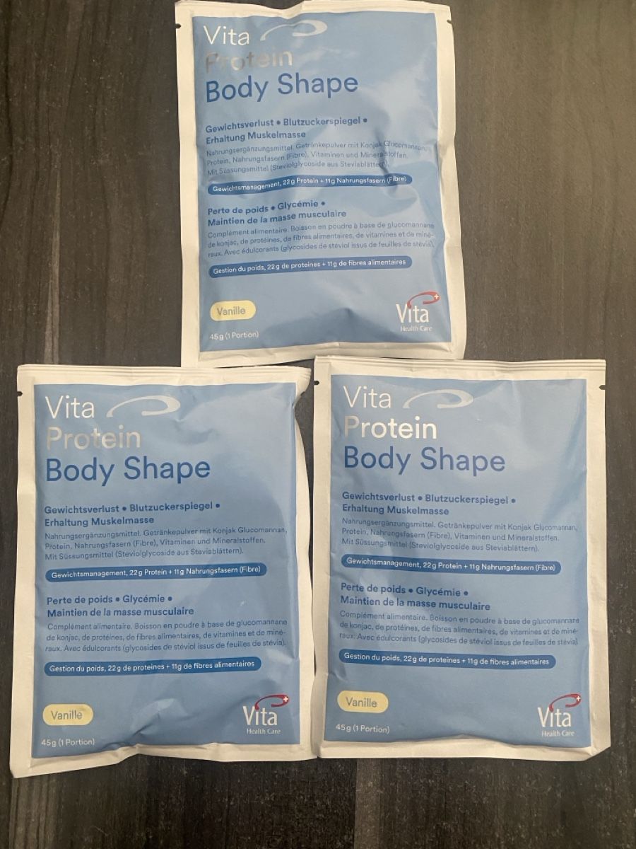Cibi & Specialità: Vita Protein Body Shape Vanille 3x45g  – Nuovo e nell'imballaggio originale da Chamoson venduto da Pince26