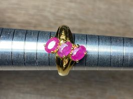 natürlicher Rubin Ring 💎✨  Silber 925 vergoldet S281