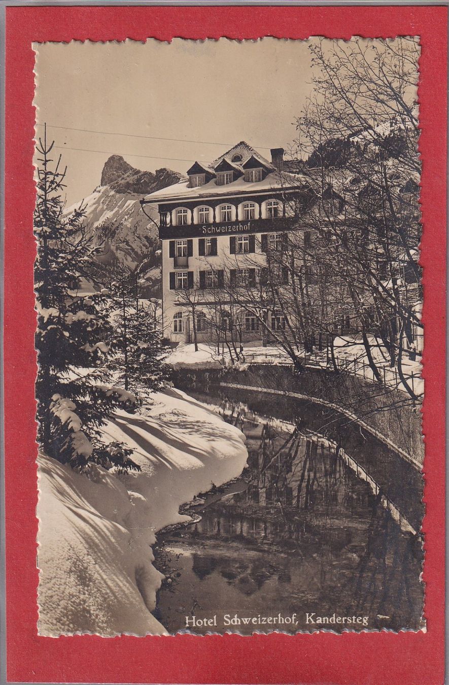 Cartoline postali: Hôtel Schweizerhof - Kandersteg - 1935 – Usato da Orvin venduto da Pyaeschli
