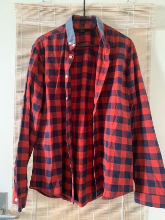 Chemise à carreau rouge homme
