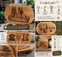 Personalisiertes Hundeschild mit Foto & Name  individuell