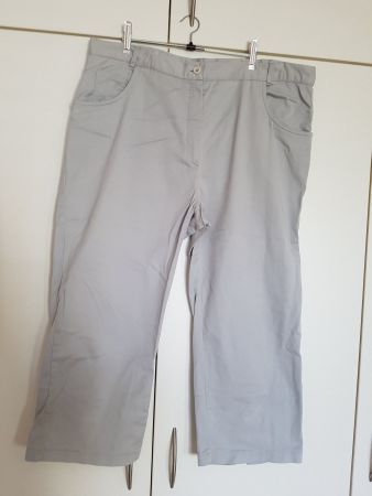 Ulla Popken 7/8 Hose h.grau Baumwolle/Elasthan