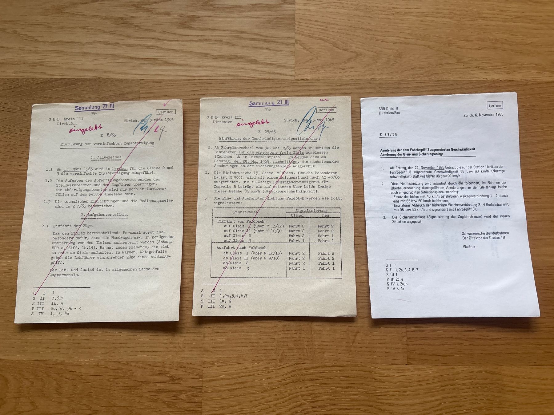 SBB/CFF/FFS Documenti: Uerikon Unterlagen Sicherungsanlagen – Usato da Spiez venduto da Fridu99