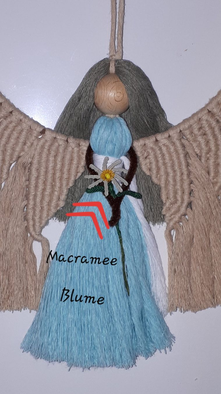 Tutte le decorazioni: Makramee-Wandbehang Engel mit Lichterkette – Nuovo (secondo la descrizione) da Plagne venduto da Reticulum01 5