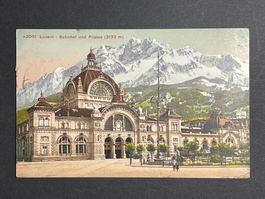 Luzern, Bahnhof und Pilatus, 1912