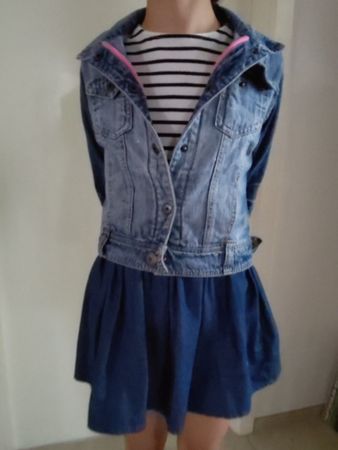 Kleiderset: Kleid+JeansJacke- aus Baumwolle -10 Jahre