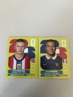 Panini Sammelkarten Haaland Mbappé guter Zustand