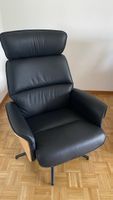 Sessel Leder Schwarz Drehstuhl guter Zustand
