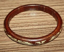 Armband Armreif Armspange Holz Bast Ø 6.3cm