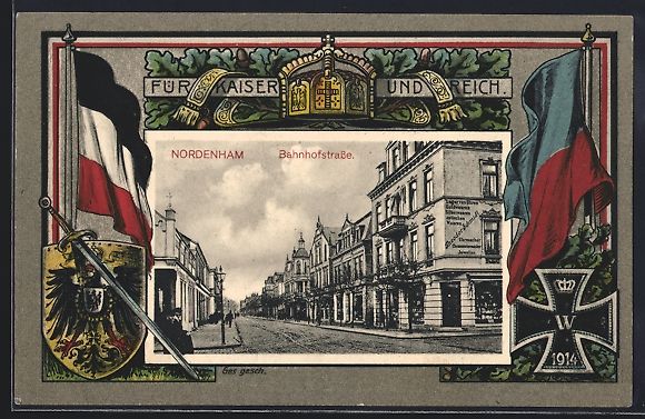 Cartoline postali: Grusskarten-AK Nordenham, Geschäft von  – Usato da Berlin venduto da bartko-reher