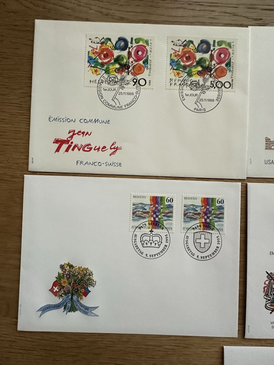 Tutti i francobolli: Schweiz - 7x FDC mit GEMEINSCHAFTSAUSGABEN – Usato da Schmitten / FR venduto da Samsara169 1