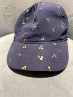 Mütze Mädchen blau mit Kirschen Regenbogen Größe 6-8
