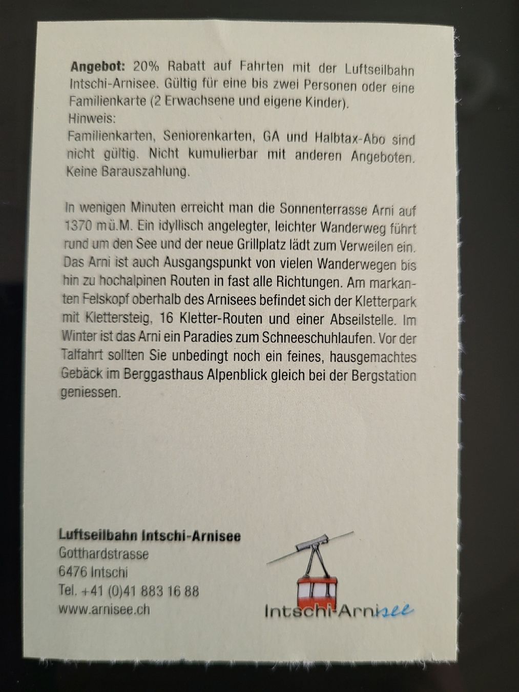 Gutscheine: Intschi - Arnisee 20% – Neu (gemäss Beschreibung) aus Therwil von Hexe13 1