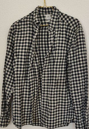 Herren Hemd H&M kariert schwarz weiss gebraucht