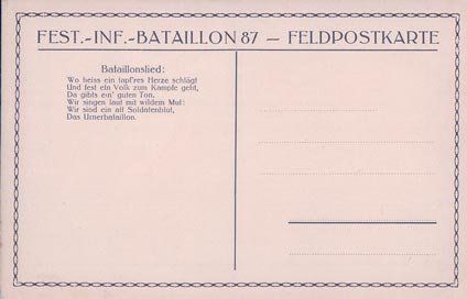 Cartoline postali: Schweizer Armee, Fest. Inf. Bataillon 87, Litho (87) – Nuovo (secondo la descrizione) da Grancy venduto da gedev 1