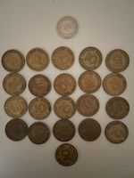 Konvolut 21 x 1O-Pfennig, 1 x 50-Pfennig, 1950
