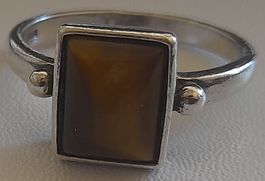 Bague en argent 925,et Œil de tigre. 