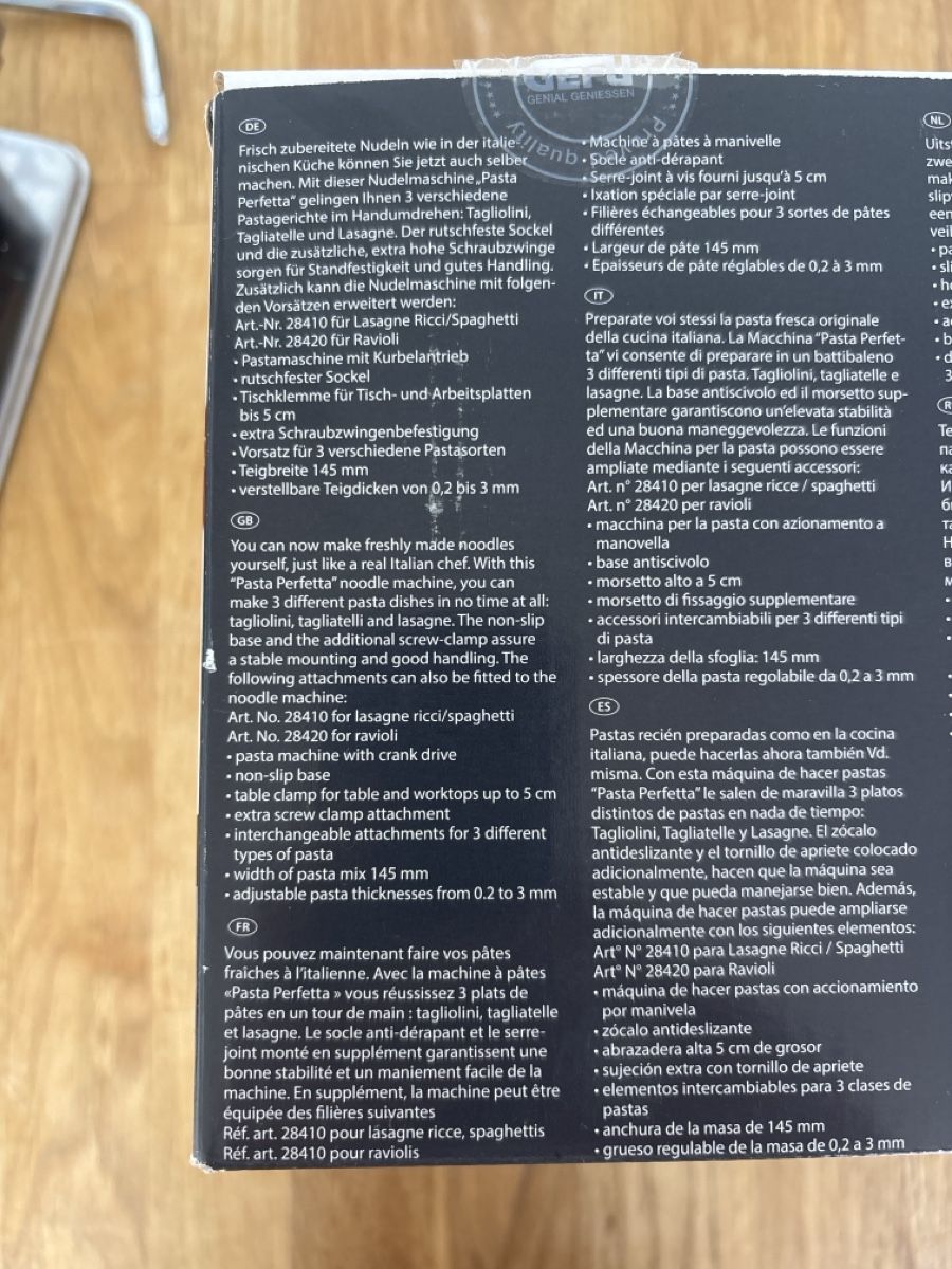 Elettrodomestici da cucina: Pastamaschine GEFU – Usato da Zürich venduto da leonie.vera 5