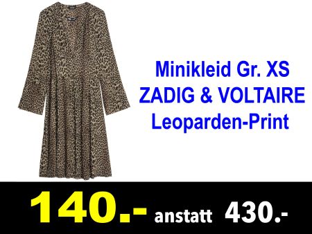🔴 Minikleid Gr. XS ZADIG & VOLTAIRE Leoparden-Print /025C