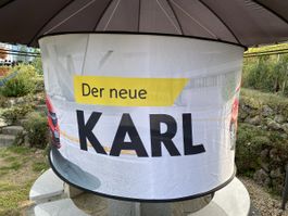 Pop up Werbebanner von Opel Karl 175cm Durchmesser 