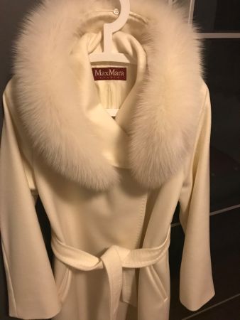 Top Klassiker, Max Mara Studio, Fuchs- Fellkragen schneeweiß