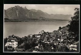 Gunten, Ortsansicht mit Stockhornkette