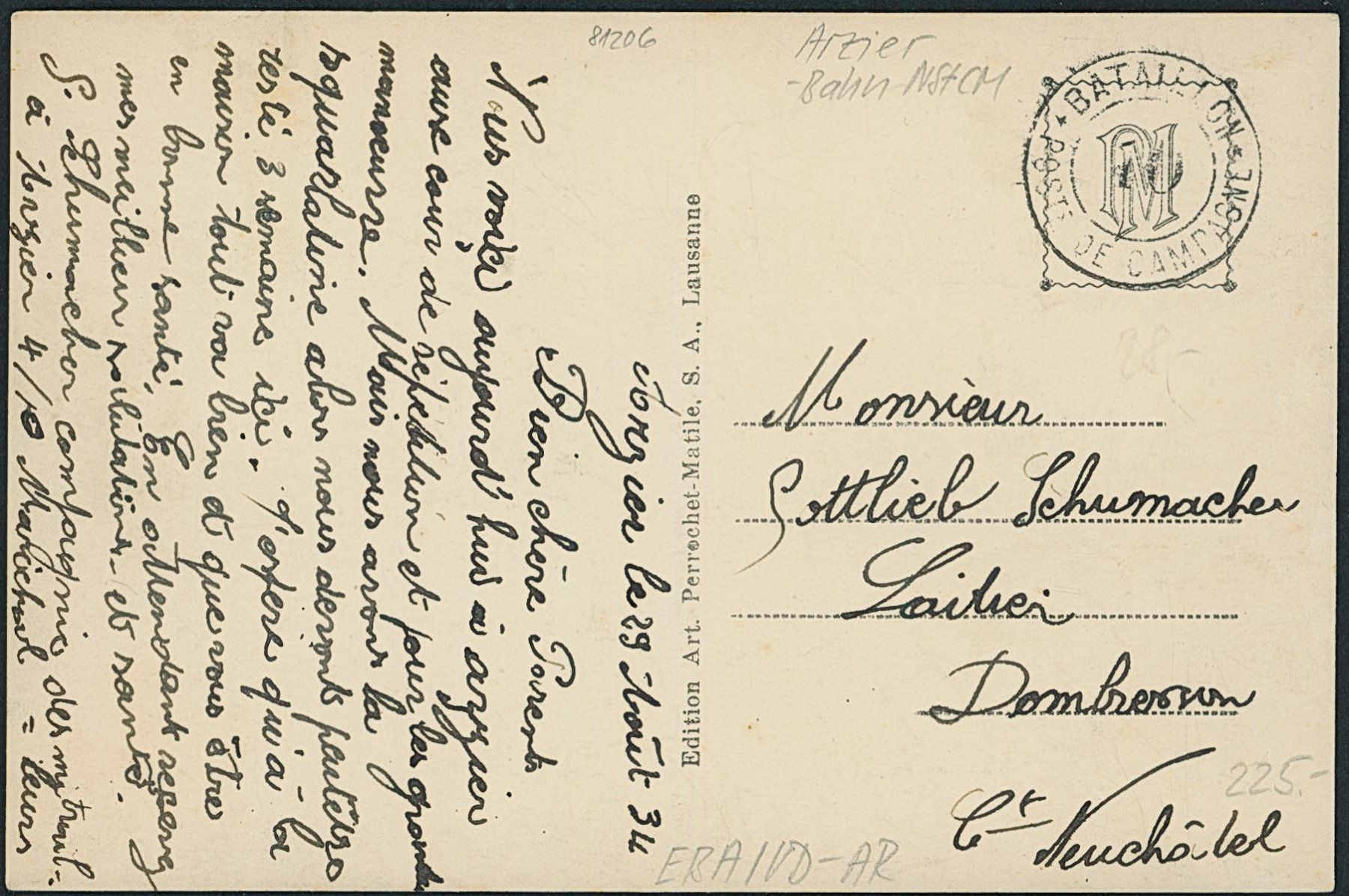 Cartoline postali: VD Arzier - Bahnhof - Bahn NStCM – Nuovo (secondo la descrizione) da Schindellegi venduto da Jonathan77 1