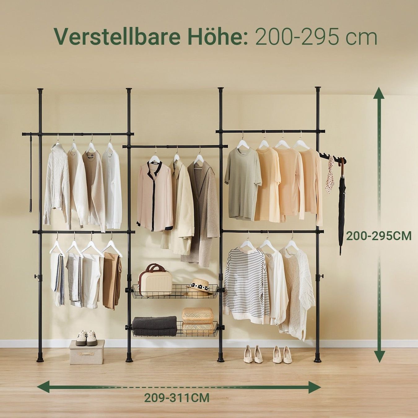 Porte manteau: Teleskop Kleiderstange 5 Stangen+2 Körbe – Neuf avec emballage d'origine à Bottighofen par zaap 3