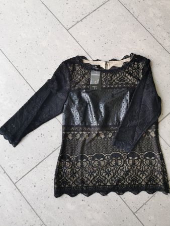 Schwarzes Shirt, Gr. 40,Tia