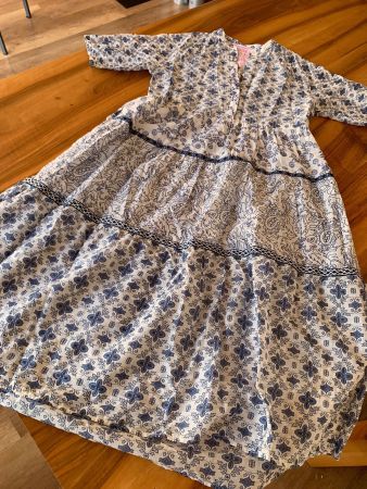 LIEBLINGSSTÜCK A-Linienkleid Sommerkleid blaues Muster 34