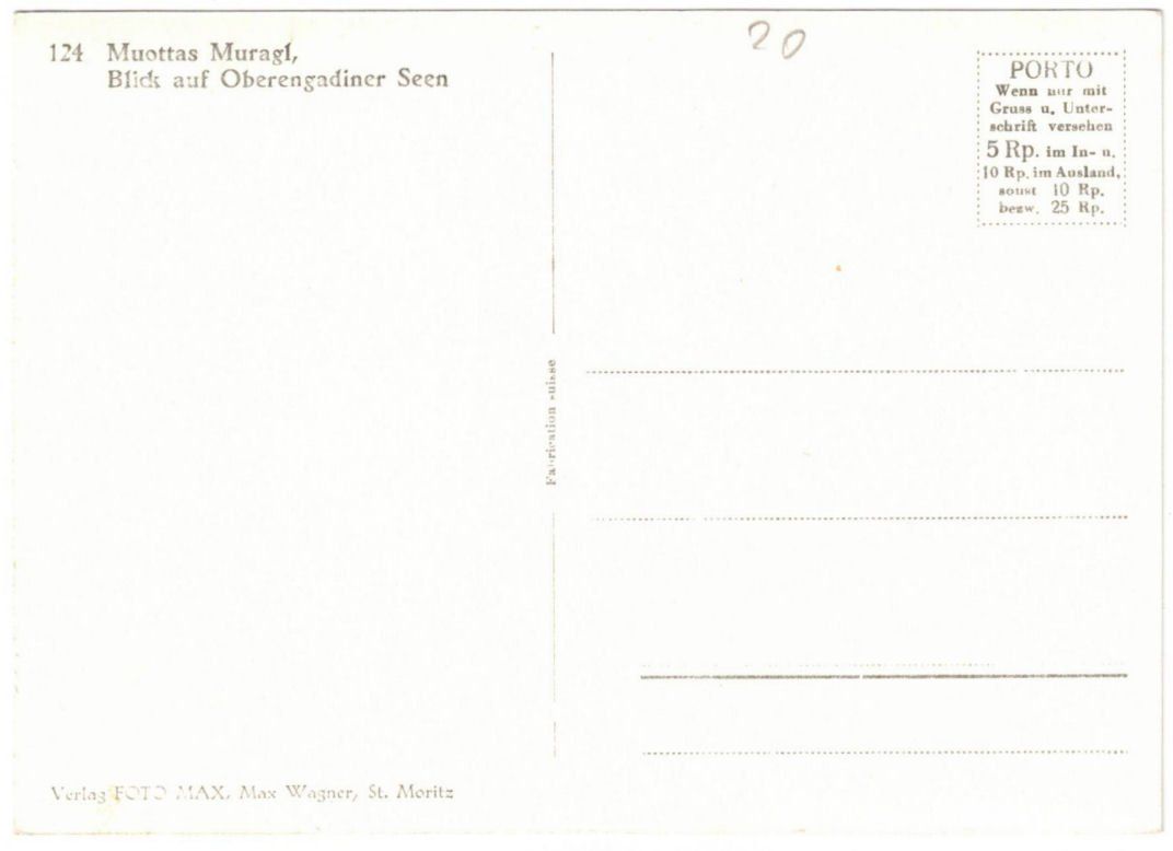 Cartoline postali: St. Moritz - Standseilbahn Muottas Muragl Bergstation – Usato da Binningen venduto da Mountainrider 1