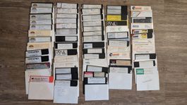 60x Floppy 5.25" Disketten (Demo-Programme, Werbeprogramme)