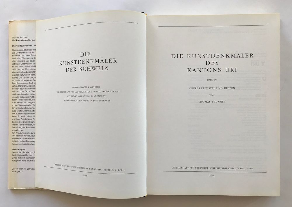 Die Kunstdenkmäler des Kantons Uri. Band I.I, I.II, II + IV 8